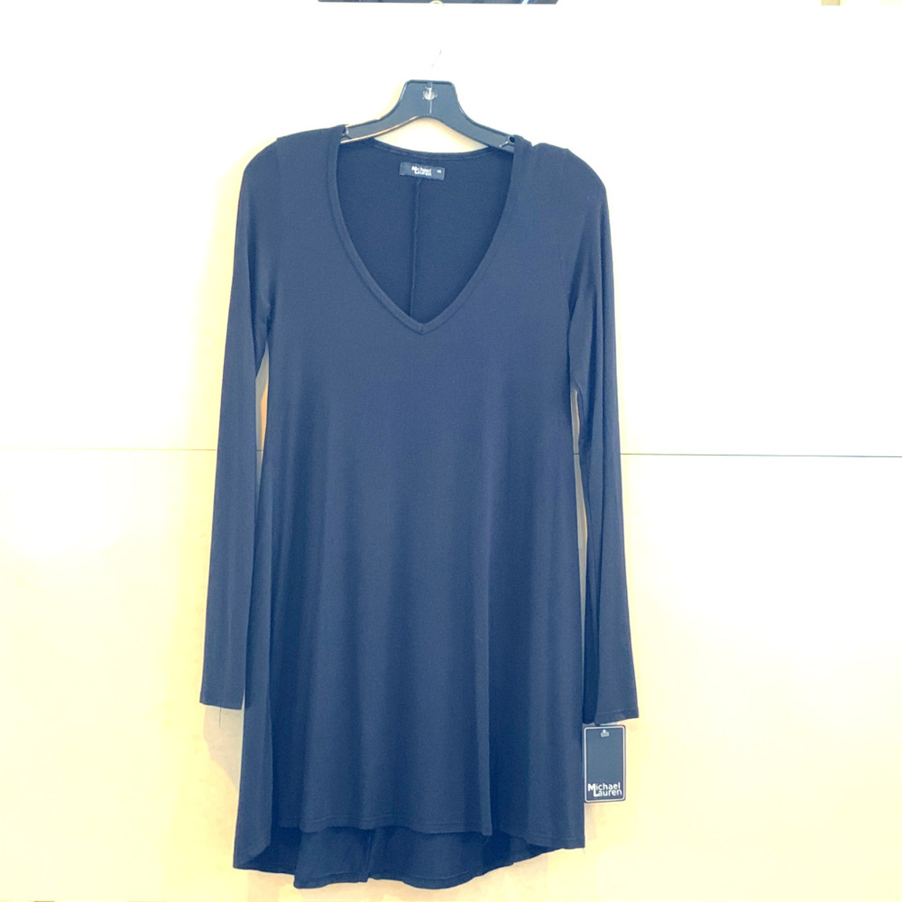 NWT Silky L/S V-Neck Dress from Michael Lauren XS